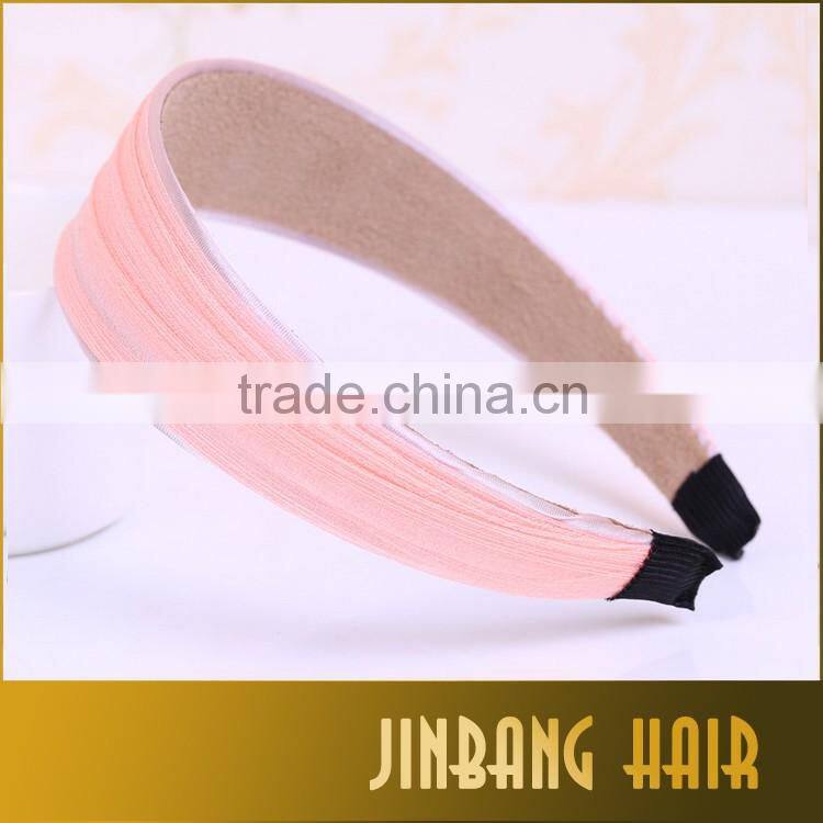 2016 New Premium Colorful Satin Ribbon Headbands Metal headbands for girls