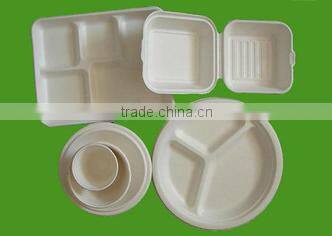 Customized SGS FDA water-proof food tray sugarcane bagasse paper cup plate