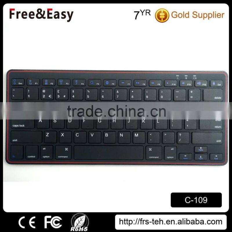 Colorful 78 keys buletooth mini wireless keyboard for laptop and tablet pc