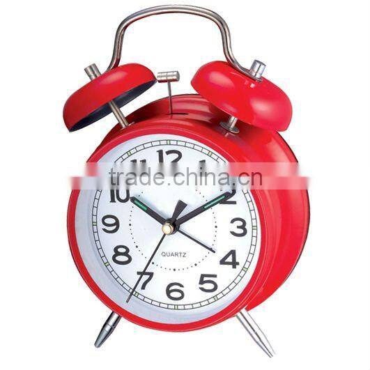 Metal case mechanical alarm clock in 4 inches size