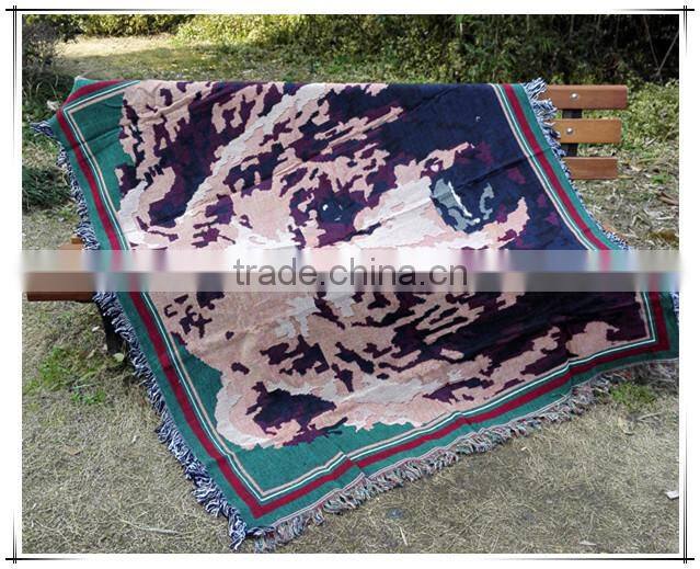 New design woven embroidery throws and blankets with custom design