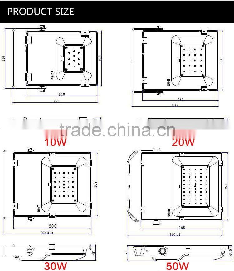 New Ultrathin slim 10w 20w 30w 50w 100w 150w 200w outdoor IP65 led flood light