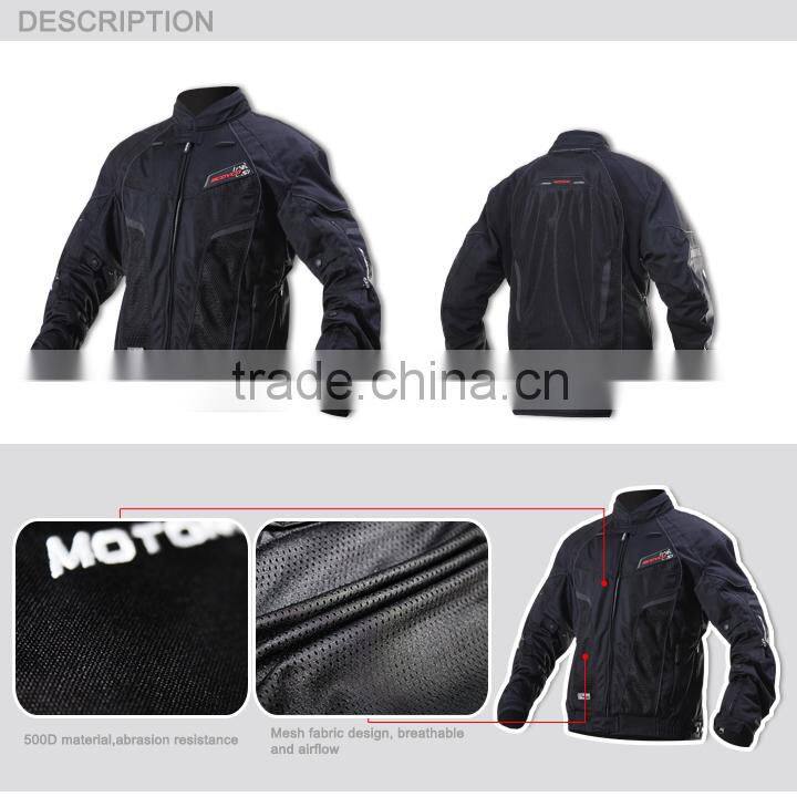 Mesh Motorcycle Street Riding Jacket JK40 CE inner Protectors Zipper Jackets