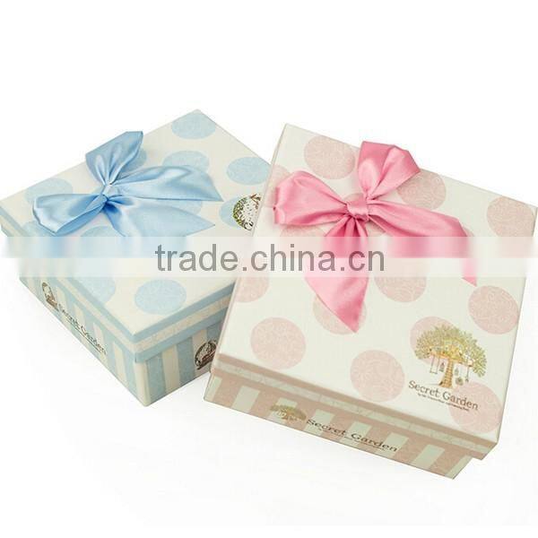 Chinese supplier high quality large round paper gift box with ribbon