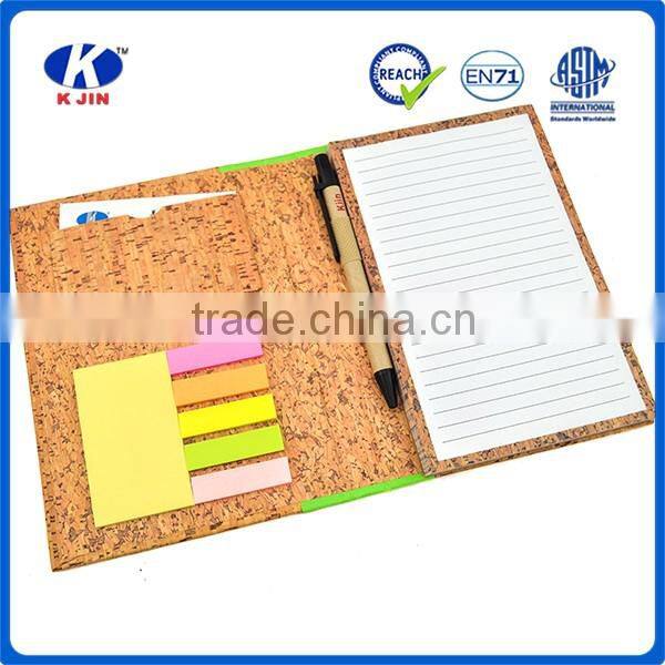 Hot sale new style customized printing notebook with ball pen and sticky note for kids