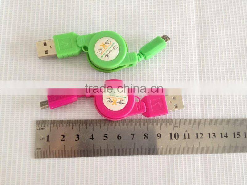 Colorful USB 85cm flat micro Cable usb 3.0 data link cable for samsung /MP3/MP4