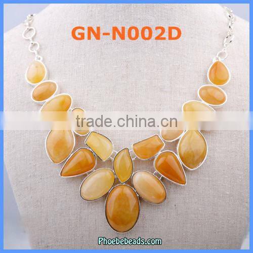 Wholesale New Arrival Yellow Tiger Eye Gemstone Necklaces GN-N002