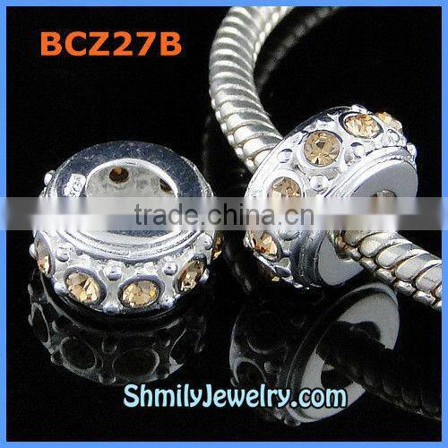 Wholesale 925 Sterling Silver Crystal Spacer Beads BCZ27A