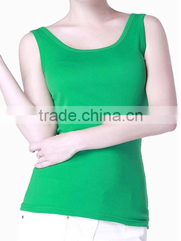 2015 Sex blank girls cotton vest with quick dry and moisture transfer function