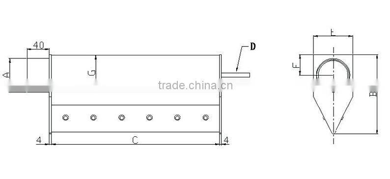 Aluminium alloy stainless steel air knife for use with compressed air