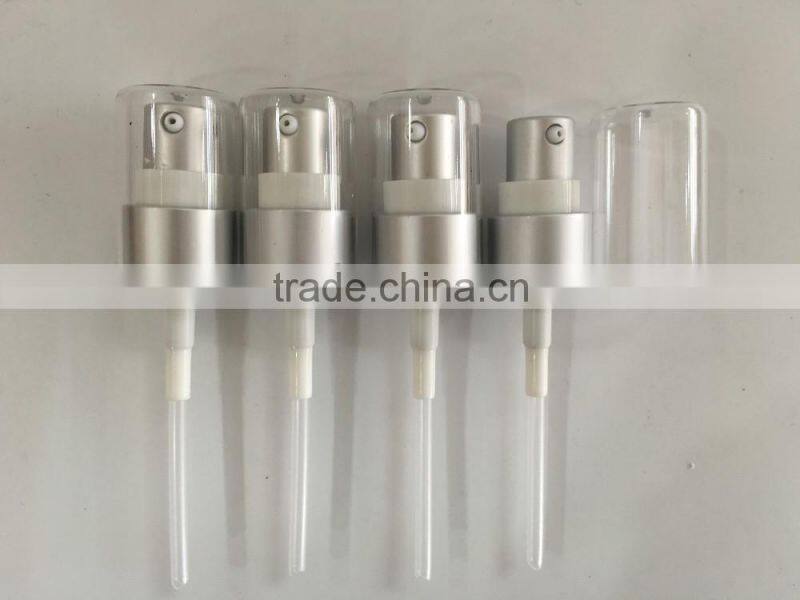 18/410 aluminum Essential lotion pump with plastic overcap