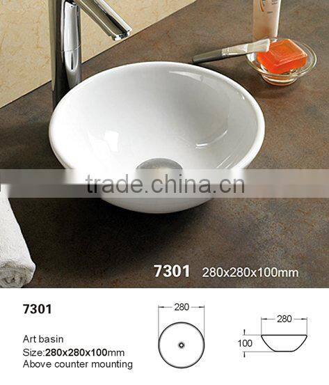 Popular Table Top Bathroom Basin without Overfall Gap