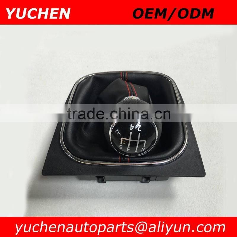 YUCHEN Car Shift Gear Knob Gaitor Frame Covered Red/Pink/Blue Leather For VW Golf V 5 Golf VI 6 1K0 711 113