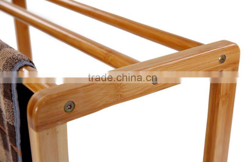 Bamboo Bathroom Standing Towel Rack