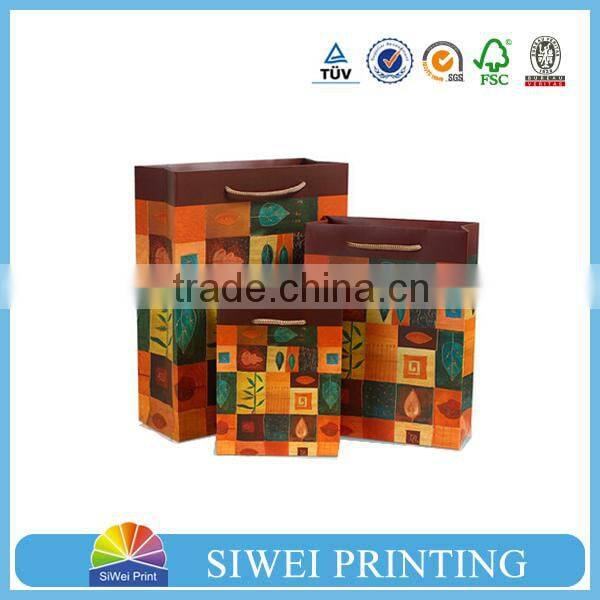 Hot sale custom brown kraft paper bag for shopping and packaging