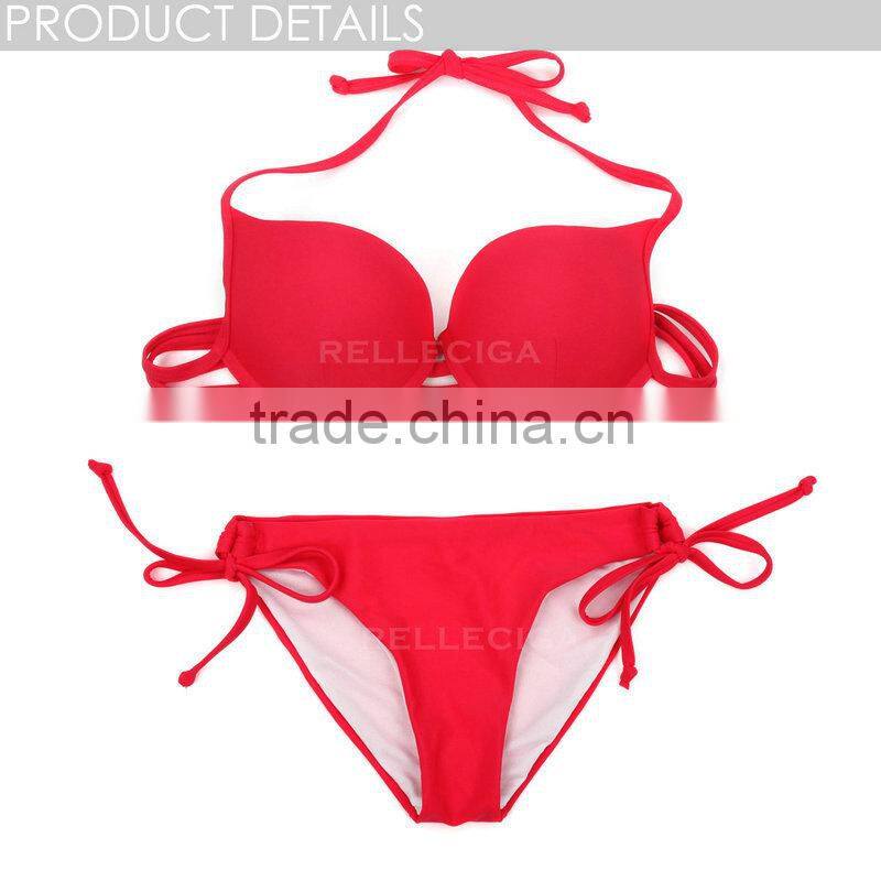 RELLECIGA 2016 Watermelon Red Push-up Halter Bikini