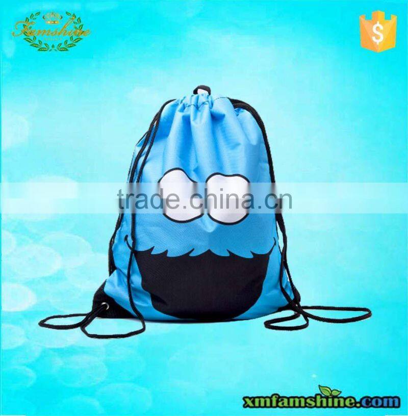 customized cute polyester kids drawstring bag