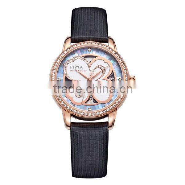 China Direct Factory High Quality Gold Leather Beautiful Lady Watch