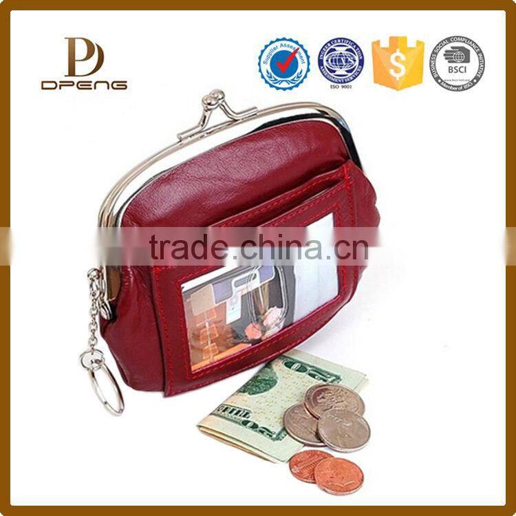 Customized fashion design oem bead coin purse leatehr coin purse clip