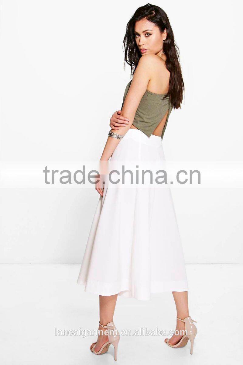 Indianna Wide Leg Cropped Tailored Trousers For Office Women