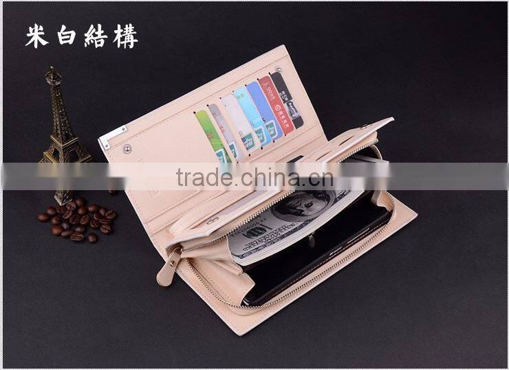 Low Cost Fashion PU Leather Unisex Card Long Wallet Hand Purse for Men