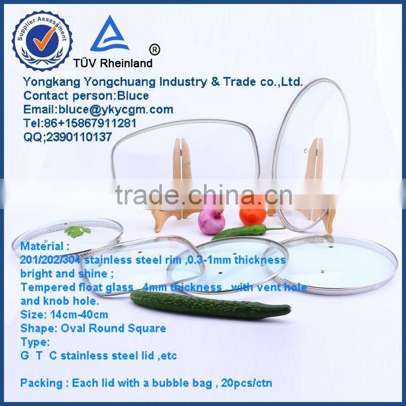 glass covers with color cards for cookware pots and pan