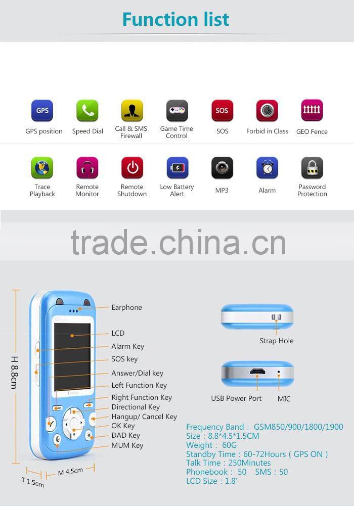 GPS Positioning Mobile emergency phone sos elderly