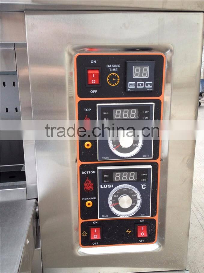 Cheap price 2 deck 4 trays gas pizza oven with ceramic stone,bakery equipment