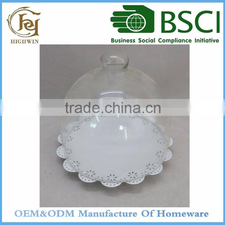 Metal Food and cake trays with glass cover