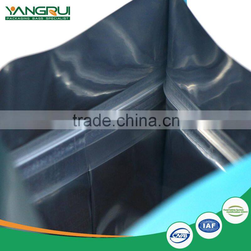 laminated foil coffee powder pouch square bottom plastic bag eco-friendly zip-lock foil bags aluminum packing