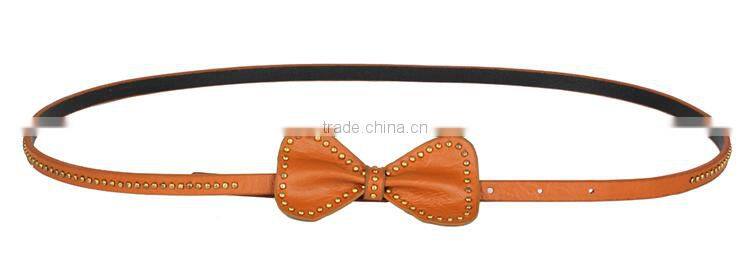 2014 Korean Fashion Ladies PU Rivet Bowknot Belt SWF-W15062925