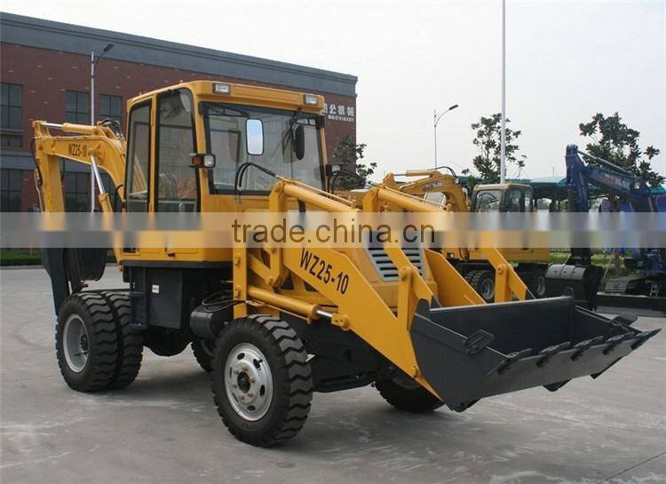 WZ25-10 4wd 40hp tractor with front end loader and backhoe loader