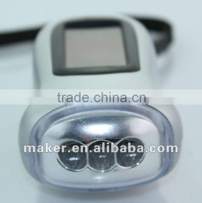 3 LED Cranking Dynamo, solar powered Plastic Flashlight