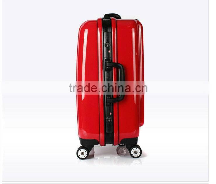 2014 china factory trolley case colorful abs luggage with aluminum frame/PC trolley luggage/ hard suitcase