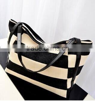 The navy wind stripe canvas bag
