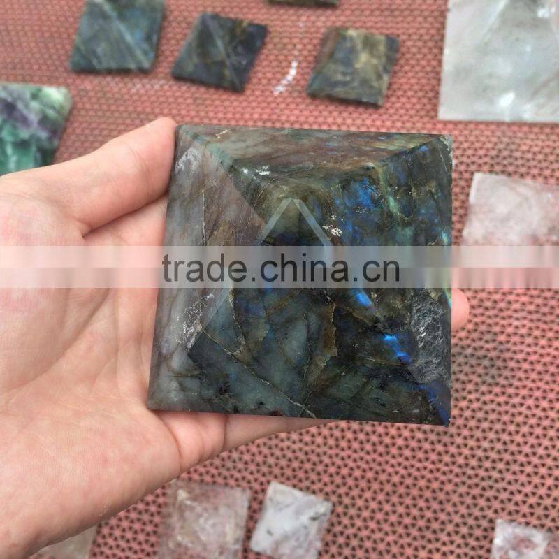Natural High Quality Labradorite Stone Pyramid Decor