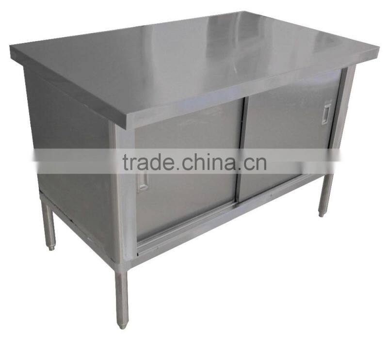 NSF Approval Stainless Steel Kitchen Dish Cabinet With Sliding Door / Knock Down Cabinet