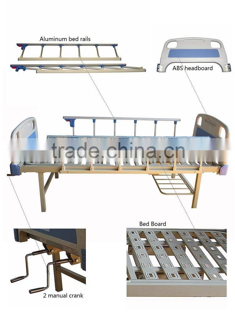 Hot Sale 2 Cranks ABS Bedhead Ward Sick Bed In Hospital