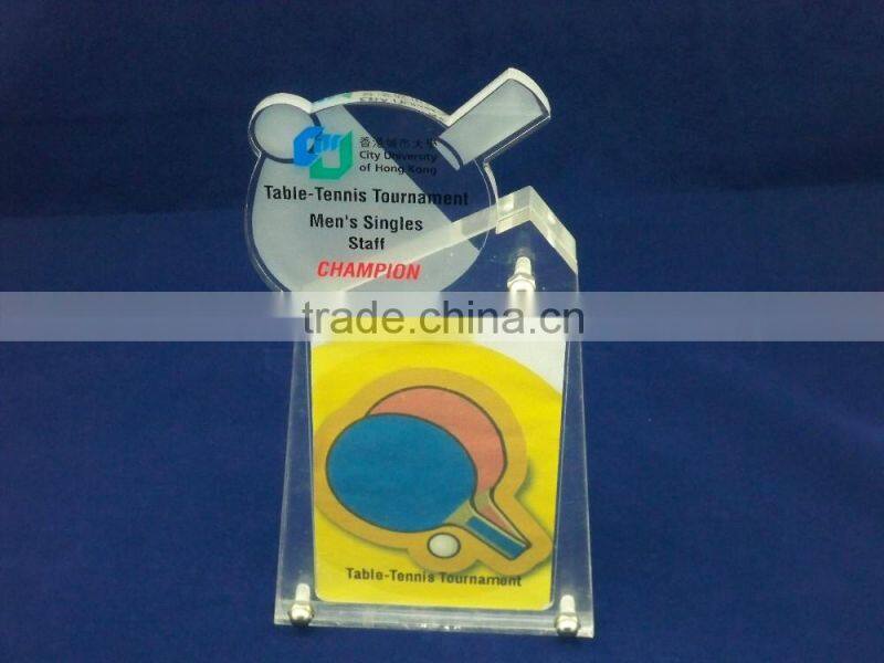 Custom table tennis/ Badminton award trophy for wholesale