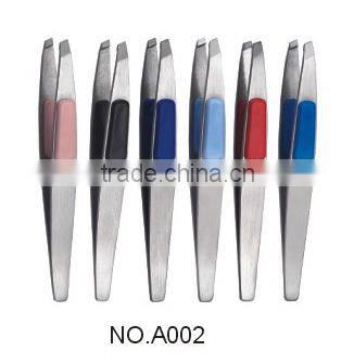 Cheap promotional dollar store eyebrow grippy tweezers A001