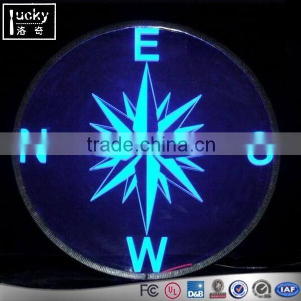 Transparent Acrylic Led Compass Signboard Sign Display