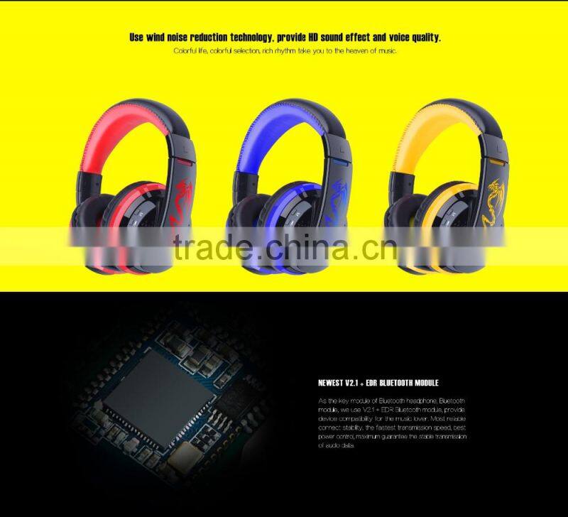 Latest Hi-Fi Sound Bluetooth Headphones with SD Card