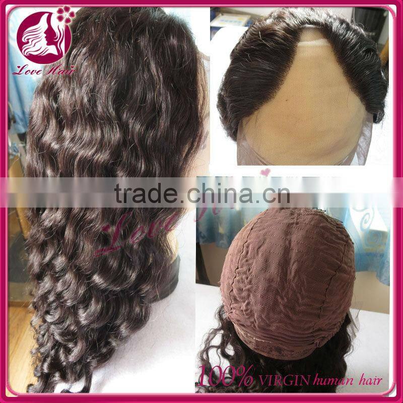 2014 hot sale Cheap wholesale virgin remy hair full lace wig u part wig human hair