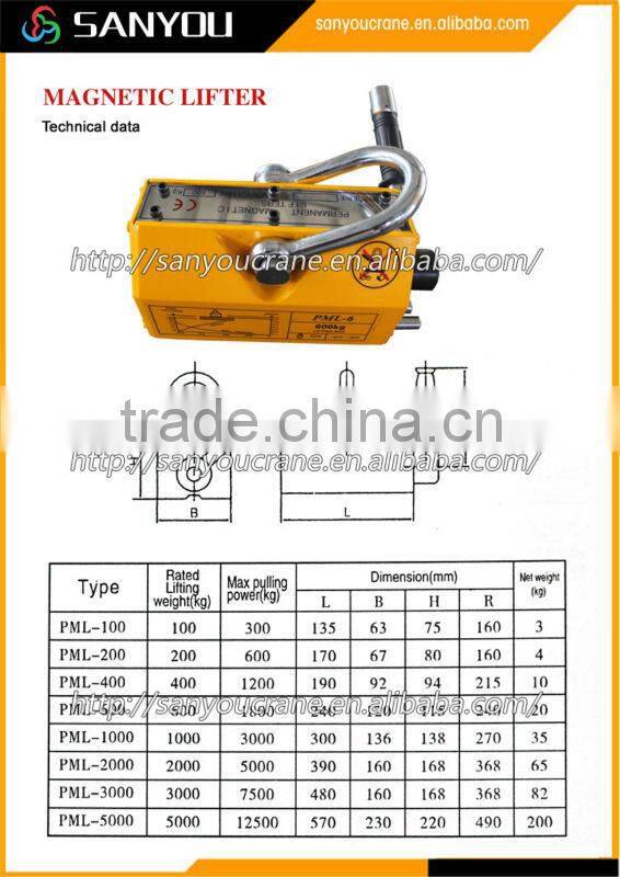 3ton magnetic lifter Permanent magnetic lifter