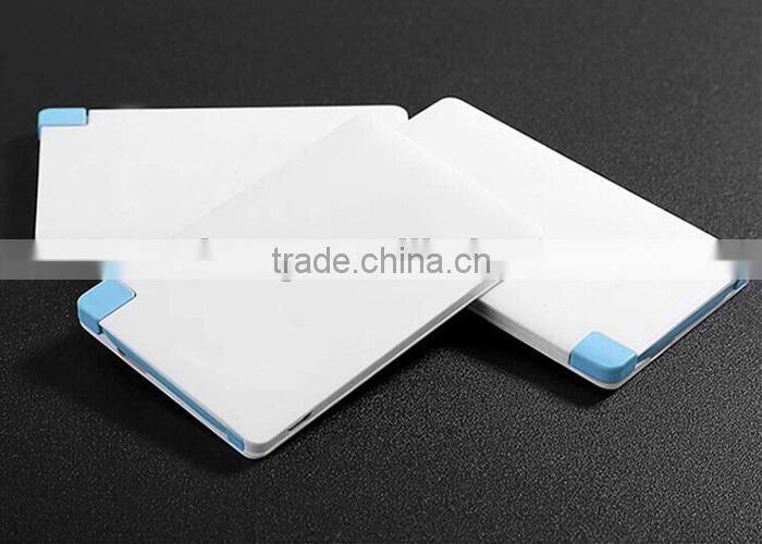 2016 Credit card 2000mah 2200mah 2600mah super slim power bank business gift print company logo hot selling in Vietnam