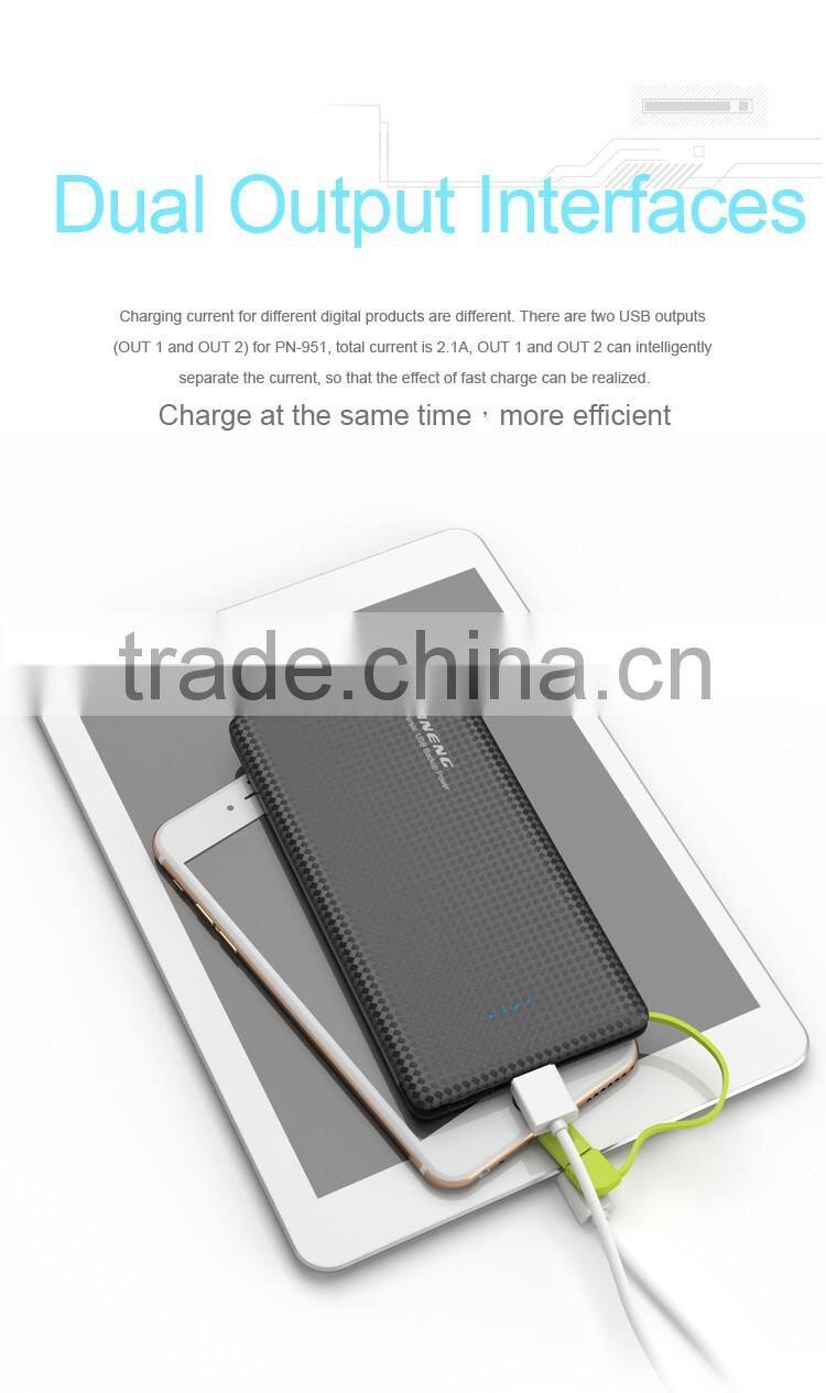 PINENG PN-951 2016 newest Version Ultra-thin 10000mAh Credit Card Power Bank