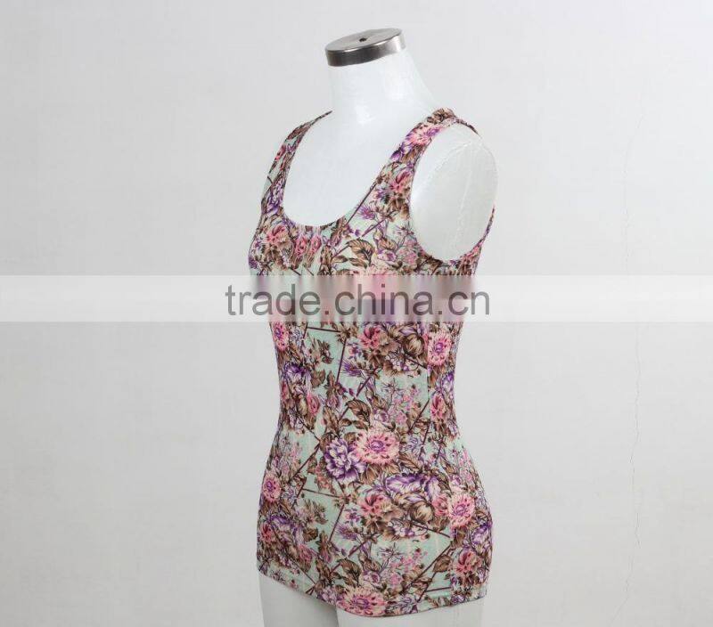 F5S15064 Women Printed Design Tank Top Manufacturing