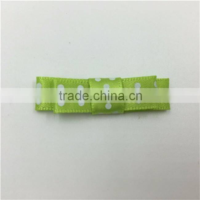 Green Ribbon Bow With White Dots