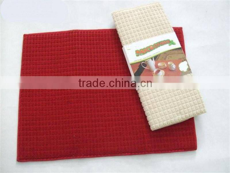 100%polyester microfiber dish mat with card packing rubber dish drying mat