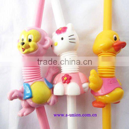 Cute plastic cartoon straw